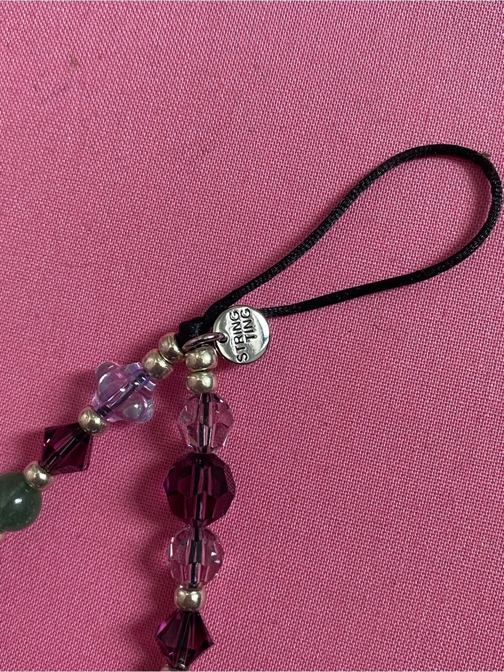 Never-Used String Ting Beaded Phone Charm Wrislet Chain